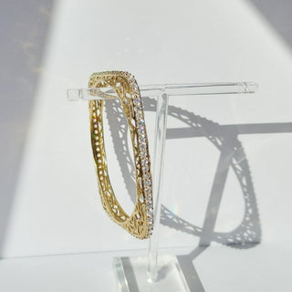 Ceciley Antique Victorian Gold CZ Diamond Luxury Square Bangle (Single) (2.4,2.6, 2.8) - ECLAT INDIAN JEWELSBangle, Kadas & Bracelets2.6