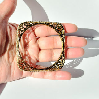 Ceciley Antique Victorian Gold CZ Diamond Luxury Square Bangle (Single) (2.4,2.6, 2.8) - ECLAT INDIAN JEWELSBangle, Kadas & Bracelets2.6