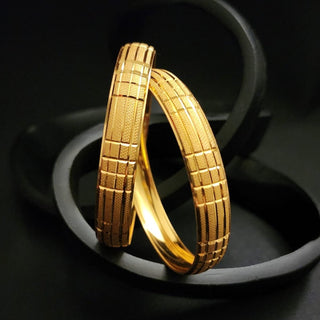 Cecilia 20k Gold Plated Kada Bangle Set (Pair) (2.4, 2.6, 2.8 & 2.10 Available) - ECLAT INDIAN JEWELSBangle, Kadas & Bracelets2.6