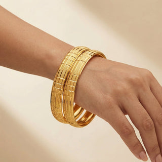 Cecilia 20k Gold Plated Kada Bangle Set (Pair) (2.4, 2.6, 2.8 & 2.10 Available) - ECLAT INDIAN JEWELSBangle, Kadas & Bracelets2.6