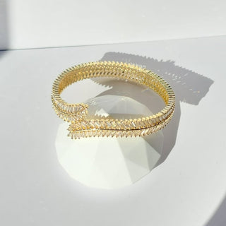 Cecilia Gold Plated CZ Diamond Luxury Bangle (Single) (2.4,2.6, 2.8) - ECLAT INDIAN JEWELSBangle, Kadas & Bracelets2.6