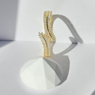 Cecilia Gold Plated CZ Diamond Luxury Bangle (Single) (2.4,2.6, 2.8) - ECLAT INDIAN JEWELSBangle, Kadas & Bracelets2.6