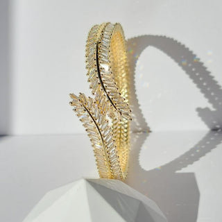 Cecilia Gold Plated CZ Diamond Luxury Bangle (Single) (2.4,2.6, 2.8) - ECLAT INDIAN JEWELSBangle, Kadas & Bracelets2.6