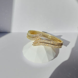Cecilia Gold Plated CZ Diamond Luxury Bangle (Single) (2.4,2.6, 2.8) - ECLAT INDIAN JEWELSBangle, Kadas & Bracelets2.6
