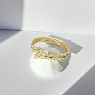 Cecilia Gold Plated CZ Diamond Luxury Bangle (Single) (2.4,2.6, 2.8) - ECLAT INDIAN JEWELSBangle, Kadas & Bracelets2.6