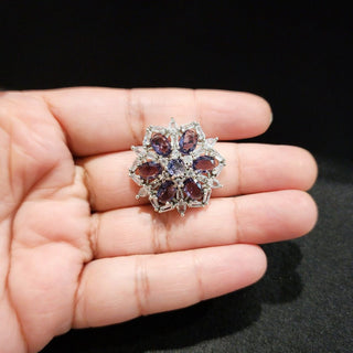 Cecilia Purple Adjustable Diamond Simulant Ring - ECLAT INDIAN JEWELSRingsPurple