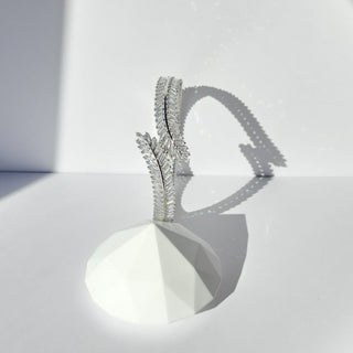 Cecilia Silver Plated CZ Diamond Luxury Bangle (Single) (2.4,2.6, 2.8) - ECLAT INDIAN JEWELSBangle, Kadas & Bracelets2.6