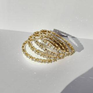 Cecilla Antique Victorian Gold CZ Diamond Luxury Bangle (Set of 4) (2.4,2.6, 2.8) - ECLAT INDIAN JEWELSBangle, Kadas & Bracelets2.6