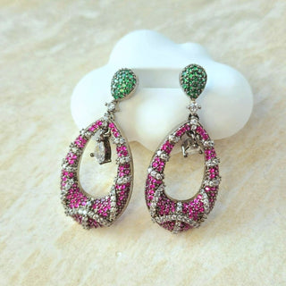 Celeste Multicolour Swarovski Inspired CZ Diamond Simulant Earrings - ECLAT INDIAN JEWELSEarringsMulticolour