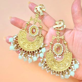 Claire Light Green Earrings - ECLAT INDIAN JEWELSEarringsGreen