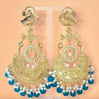 Claire Teal Blue Earrings - ECLAT INDIAN JEWELSEarringsBlue