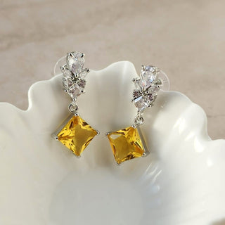 Claire Yellow CZ Diamond Simulant Earrings - ECLAT INDIAN JEWELSEarringsYellow