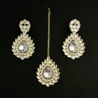 Cleo White Kundan Tikka Set - ECLAT INDIAN JEWELSTikka SetsWhite