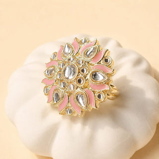 Colette Light Purple Kundan Adjustable Ring - ECLAT INDIAN JEWELSRing JewelleryPurple