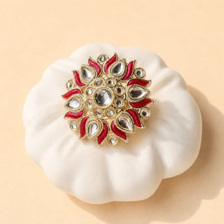 Colette Pink Kundan Adjustable Ring - ECLAT INDIAN JEWELSRing JewelleryPink