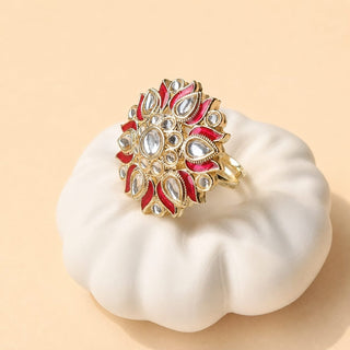 Colette Pink Kundan Adjustable Ring - ECLAT INDIAN JEWELSRing JewelleryPink