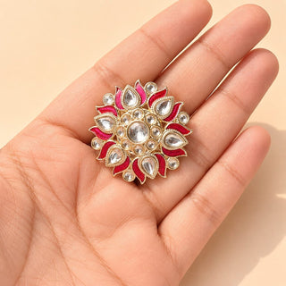 Colette Pink Kundan Adjustable Ring - ECLAT INDIAN JEWELSRing JewelleryPink