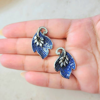 Cressida Blue Swarovski Inspired CZ Diamond Simulant Earrings - ECLAT INDIAN JEWELSEarringsBlue