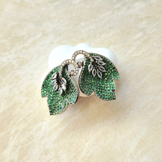 Cressida Green Swarovski Inspired CZ Diamond Simulant Earrings - ECLAT INDIAN JEWELSEarringsGreen