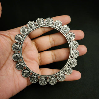 Cressida Oxidised Silver Bangle 2.8 - ECLAT INDIAN JEWELSBangle, Kadas & BraceletsGray