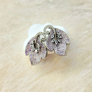 Cressida Purple Swarovski Inspired CZ Diamond Simulant Earrings - ECLAT INDIAN JEWELSEarringsPurple