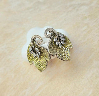 Cressida Yellow Swarovski Inspired CZ Diamond Simulant Earrings - ECLAT INDIAN JEWELSEarringsYellow