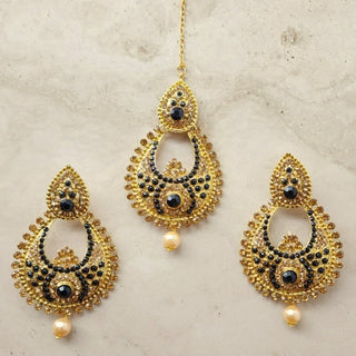 Cristie Black Gold Polki Set - ECLAT INDIAN JEWELSTikka SetsBlack