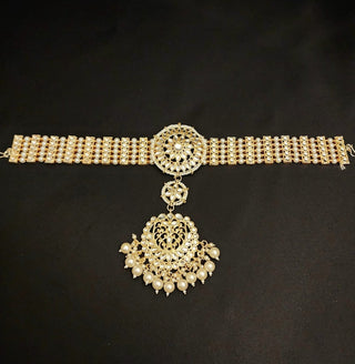 Cynthia White Kundan Sheesh Phool / Matha Patti - ECLAT INDIAN JEWELSMatha Patti, Sheesh PhoolWhite