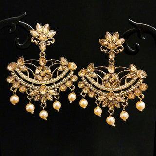 Cyril Polki Gold Earrings - ECLAT INDIAN JEWELSEarringsWhite