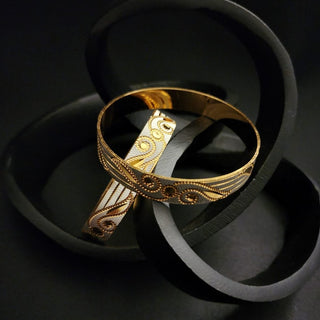 Dahlia 22k Dual Finish Bangle Set (Pair) (2.6, 2.8 & 2.10 Available) - ECLAT INDIAN JEWELSBangle, Kadas & Bracelets2.6