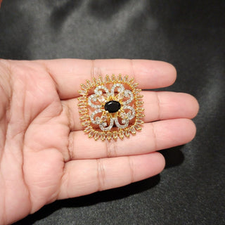 Daniella Black Gold Adjustable Diamond Simulant Ring - ECLAT INDIAN JEWELSRingsBlack
