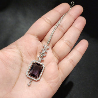 Darcy Purple CZ Diamond Simulant Maang Tikka - ECLAT INDIAN JEWELSMaang TikkaPurple