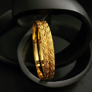 Delaney 20k Gold Finish Bangle Set (Pair) (2.4, 2.6, 2.8 & 2.10 Available) - ECLAT INDIAN JEWELSBangle, Kadas & Bracelets2.6