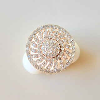 Delphine Rose Gold and Silver Finish Adjustable Ring - ECLAT INDIAN JEWELSRing JewelleryWhite