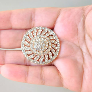 Delphine Rose Gold and Silver Finish Adjustable Ring - ECLAT INDIAN JEWELSRing JewelleryWhite