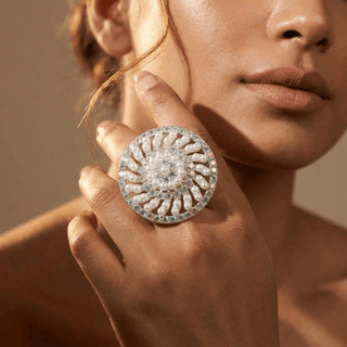 Demetra White Adjustable Ring - ECLAT INDIAN JEWELSRing JewelleryWhite
