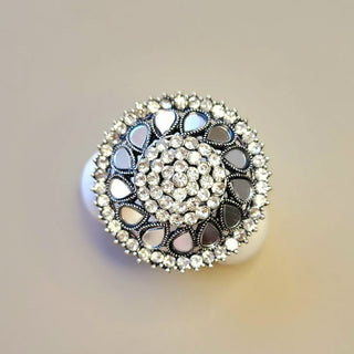 Demetria Silver Mirror Adjustable Ring - ECLAT INDIAN JEWELSMirror JewellerySilver