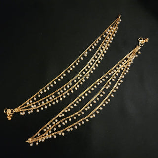 Denise 20k Gold plated 3 layered Anklets / Payal - ECLAT INDIAN JEWELSAnklets (Payal)Gold