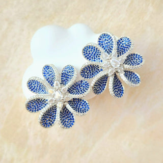 Diane Blue Swarovski Inspired CZ Diamond Simulant Earrings - ECLAT INDIAN JEWELSEarringsBlue