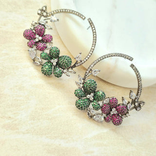 Diane Multicolour Swarovski Inspired CZ Diamond Simulant Earrings - ECLAT INDIAN JEWELSEarringsMulticolour