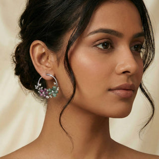Diane Multicolour Swarovski Inspired CZ Diamond Simulant Earrings - ECLAT INDIAN JEWELSEarringsMulticolour