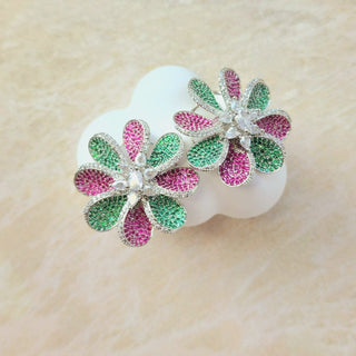 Diane Multicolour Swarovski Inspired CZ Diamond Simulant Earrings - ECLAT INDIAN JEWELSEarringsMulticolour