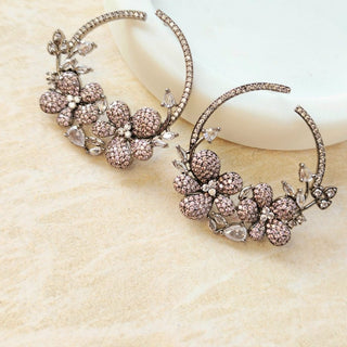 Diane Pink Swarovski Inspired CZ Diamond Simulant Earrings - ECLAT INDIAN JEWELSEarringsPink