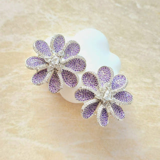 Diane Purple Swarovski Inspired CZ Diamond Simulant Earrings - ECLAT INDIAN JEWELSEarringsPurple