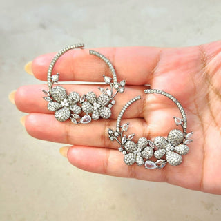 Diane White Swarovski Inspired CZ Diamond Simulant Earrings - ECLAT INDIAN JEWELSEarringsWhite