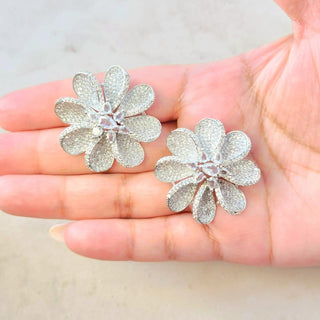Diane White Swarovski Inspired CZ Diamond Simulant Earrings - ECLAT INDIAN JEWELSEarringsWhite