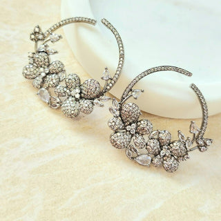 Diane White Swarovski Inspired CZ Diamond Simulant Earrings - ECLAT INDIAN JEWELSEarringsWhite