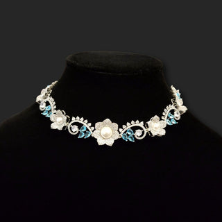 Donna Blue Baroque CZ Necklace Set - ECLAT INDIAN JEWELSDiamond Simulant JewelleryBlue
