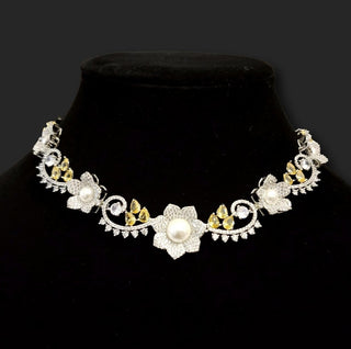 Donna Yellow Baroque CZ Necklace Set - ECLAT INDIAN JEWELSNecklace SetsYellow