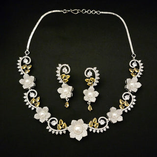 Donna Yellow Baroque CZ Necklace Set - ECLAT INDIAN JEWELSNecklace SetsYellow